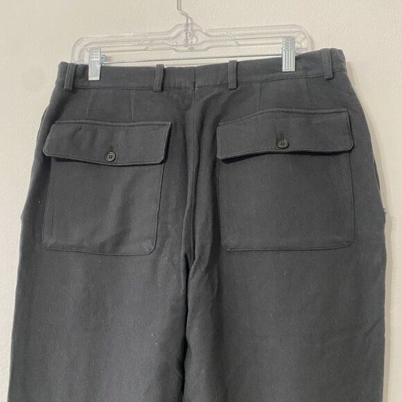 John Varvatos Made in Italy 100% Wool Pants Flap Back Pockets Off Black Size 50 - Picture 2 of 9